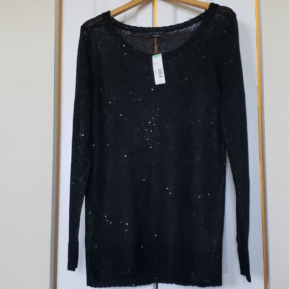 NWT Metaphor Black Sequined Sweater